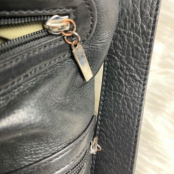 Margot black soft leather crossbody bag with silver tone hardwares. - Picture 9 of 9